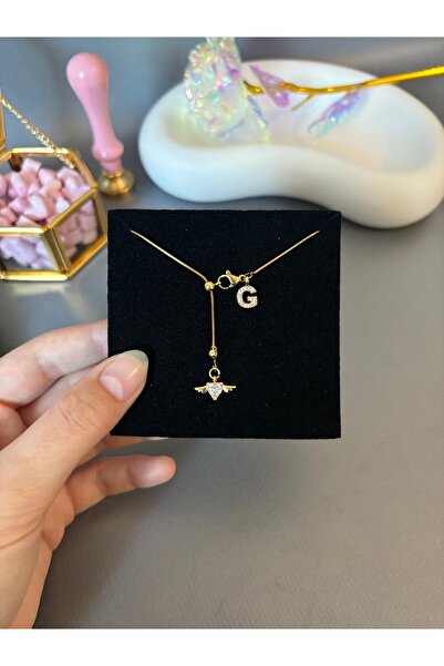 acc swen Kanatlı kalp asansör kolye harfli