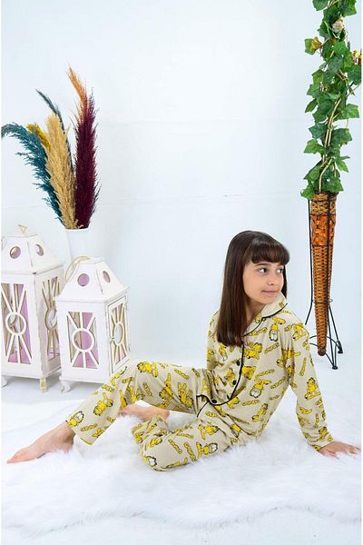 Fox Moda Long Sleeve Garfierd Printed Girl's Pajamas Suit