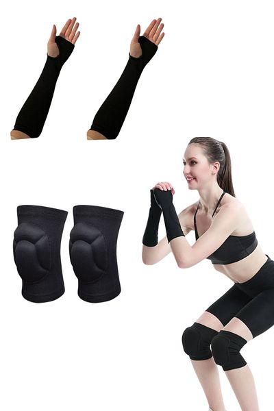 Bellanora 16 Piece Volleyball Knee Pads & Knee Pads & Long-Medium Knee Socks & Anti-Slip Silicone Sole Match Socks Set