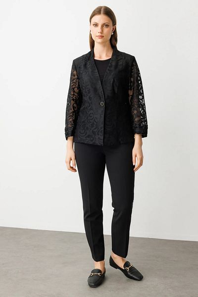 Ekol Shirred Sleeve Transparent Jacket -4684