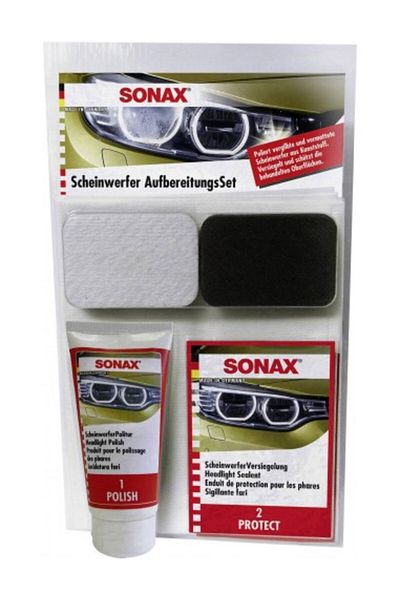 Sonax Headlight Restoration Polish And Protection Kit
