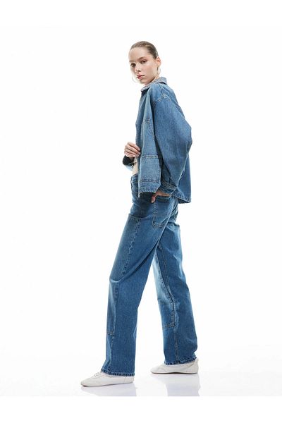 Koton Carpenter Indigo Women's Jean Pants 5Sal40157Md