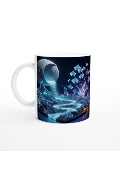 MESCHAIN كوب قهوة مطبوع عليه برج الدلو - حديقة الأبراج في ضوء القمر Vs2