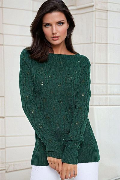 NEW LAVİVA Women's Green Knitwear - 700-18Keskz72132