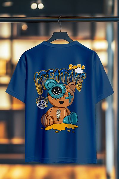 BookOrBook Tricou Smile Creative 100% bumbac de calitate premium cu spate imprimat
