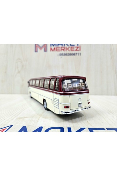 Maket 25cm 1/43 Scale Burgundy Metal Mercedes Benz O302 Bus Model