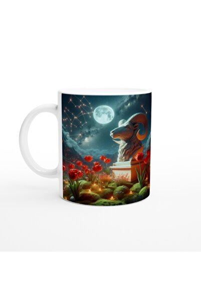 MESCHAIN كوب قهوة مطبوع عليه برج الحمل - حديقة الأبراج في ضوء القمر Vs3