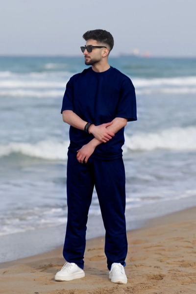 BARLİZ Set oversize de vară pentru bărbați, fără imprimeu