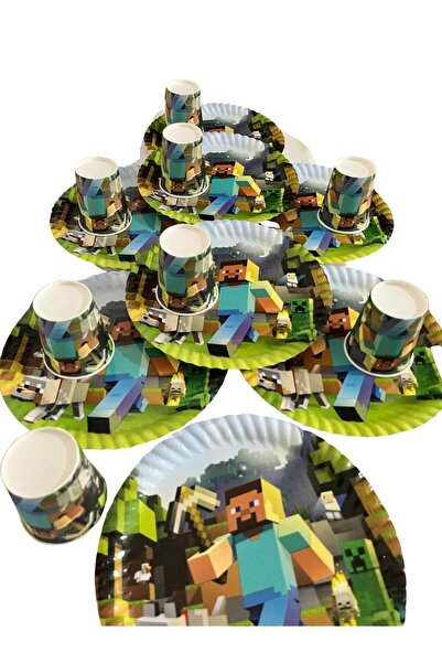 partyrüyası Minecraft Temalı 8 Kişilik Doğum Günü Seti mod2