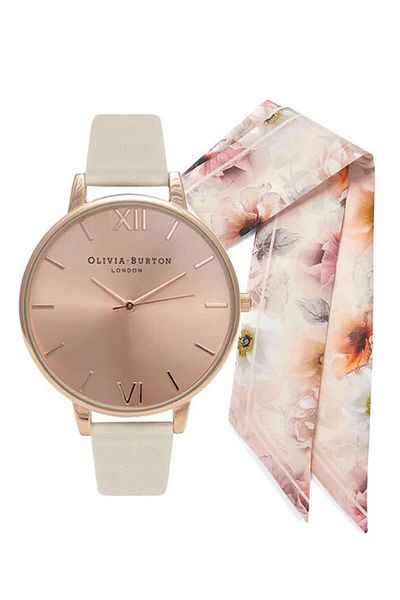 Olivia Burton Ceas Dama, Olivia Burton, Vegan Friendly OBGSET51, Set cu Esarfa