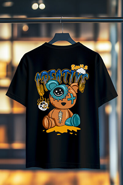 BookOrBook تيشيرت قطني فاخر 100% من سمايل كرييتيف، مطبوع من الخلف