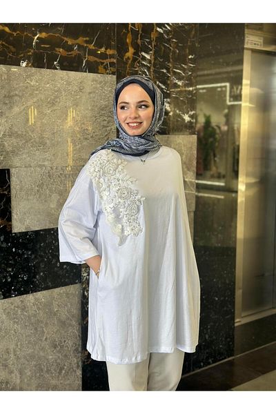 Ranasubaşı Oversize Lace Stone Tunic