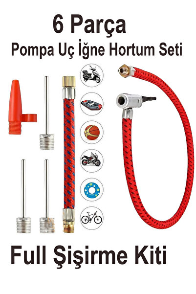 abnturk El Ayak Pompaları Iğne Hortum Şişirme Kiti 3 iğne Uzun ve Kısa Hortum...