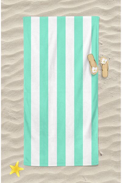 Erays Home Water Green Line Digital Printed Beach Towel Unisex Beach Towel Sea Towel Beach Towel