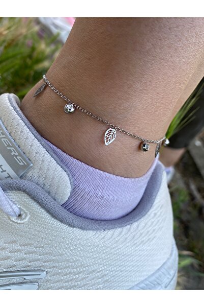 kurukafagift Anklet Steel Leaf Pattern Model