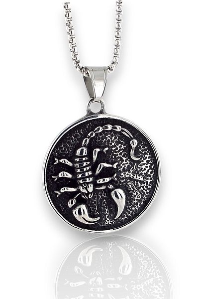 Solfera Scorpion Relief Scoripon Locket Titanium Steel Men Necklace Q0970