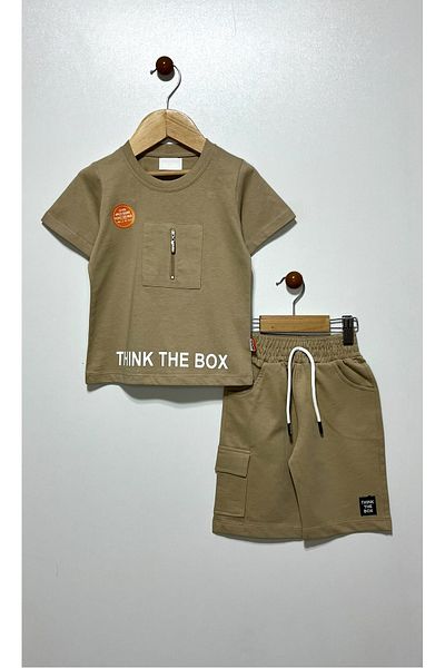 Kocaman Bebe Back Printed Boy's Capri Suit with Zipper Detail