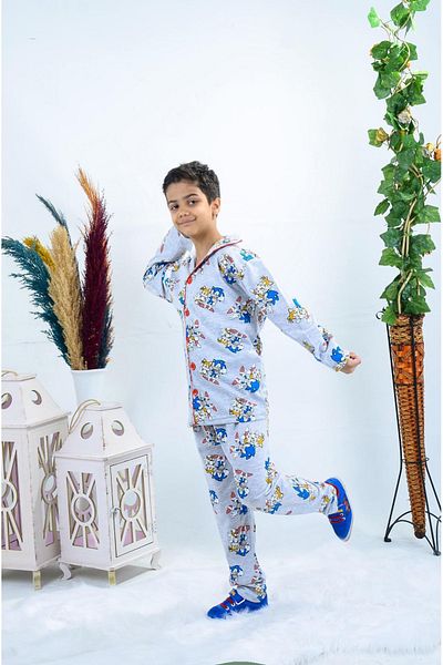 Fox Moda Long Sleeve Sonic Printed Boys' Pajama Suit