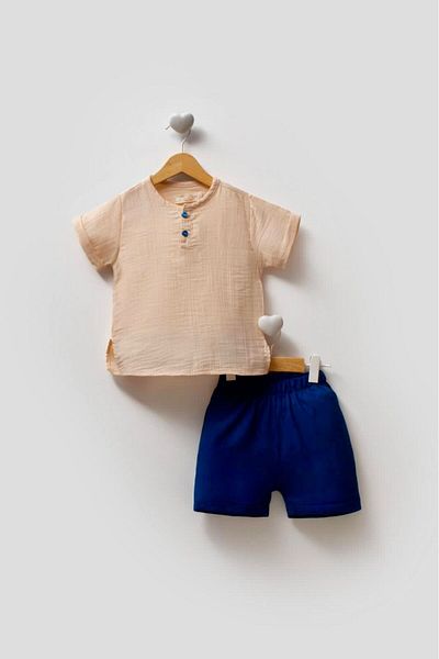 babymoon kids Boy's Muslin Bottom Top Suit Slim Fit (Tight Fit) Choose One Size Larger