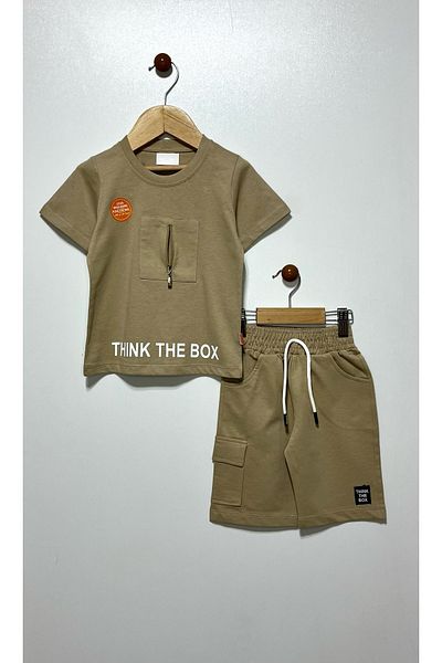 Kocaman Bebe Back Printed Boy's Capri Suit with Zipper Detail