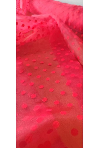 River Fabrics Organza Red with Points