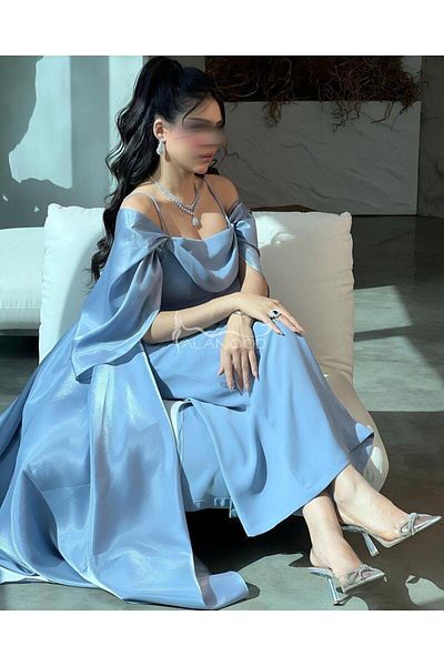 ALANOOD FASHION Soft, shiny, taffeta dress with a distinctive design for mothers