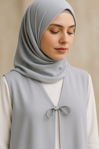 Misue Handmade Medina Silk Shawl, 75X190 Flowing, Non-Slip, Wrinkle-Free, Light and Comfortable Fabric, Hijab Headscarf