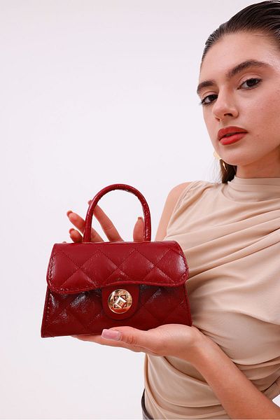 loute Women's Flap Mini Hand and Shoulder Bag with Wick Handle and Chain