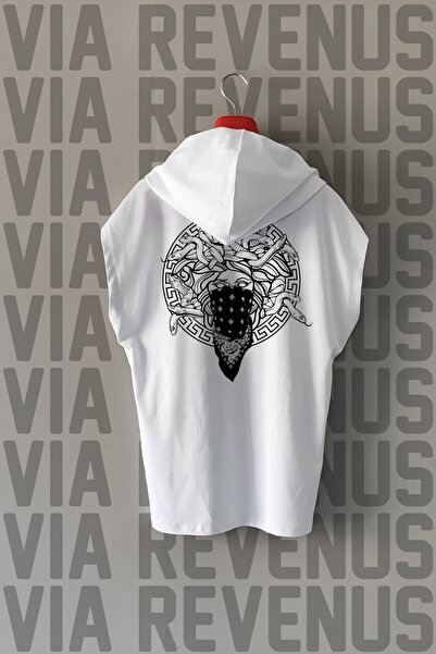 Vordevia Αθλητικό μπλουζάκι Gangsta Medusa με στάμπα μπροστά και πίσω με κουκ...