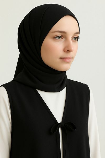 Misue Handmade Medina Silk Shawl, 75X190 Flowing, Non-Slip, Wrinkle-Free, Light and Comfortable Fabric, Hijab Headscarf