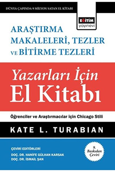 Eğitim Yayınevi Araştırma Makaleleri, Tezler Ve Bitirme Tezleri Yazarları İçi...