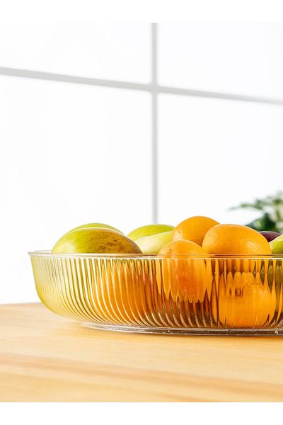 Heredot Mithra Life Transparent Flexible Unbreakable Plastic Fruit Vegetable Salad Presentation Wide Bowl Mit1224