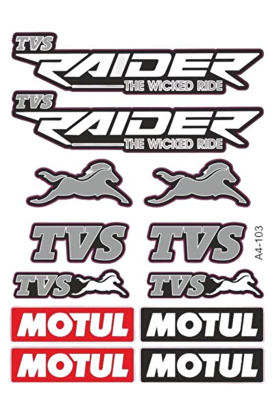 Csr TVS RAIDER 125 STİCKER SETİ SİYAH