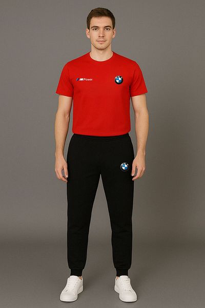 NEW TRENDY COLLECTİON Bmw Logo Domestic Production Sports Combination – Breathable Fabric T-Shirt + Shorts + Sweatpants Set