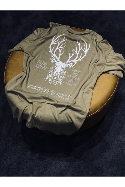 Spark Collection Μακριά ιστορία 100% βαμβακερό μπλουζάκι Relax Fit Khaki