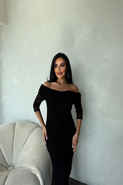 LİLA İSTANBUL Rochie de vară cu detaliu din guipură cu guler Madonna