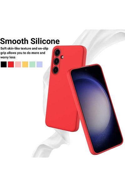 SprintMag Premium Protective Case for Samsung S22 Plus 5G with Camera Protection, Red Silicone SprintMag®