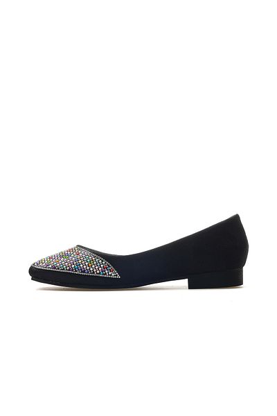 Guja Women's Stone Detailed Daily Ballerina Shoes 25Y 25Y179-3 Z Black