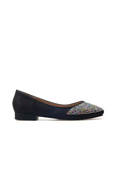 Guja Women's Stone Detailed Daily Ballerina Shoes 25Y 25Y179-3 Z Black