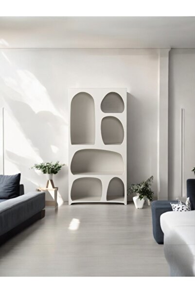 LİFENES Alçı Görünümlü Niş Kitaplık Çok Amaçlı Raf Dolap