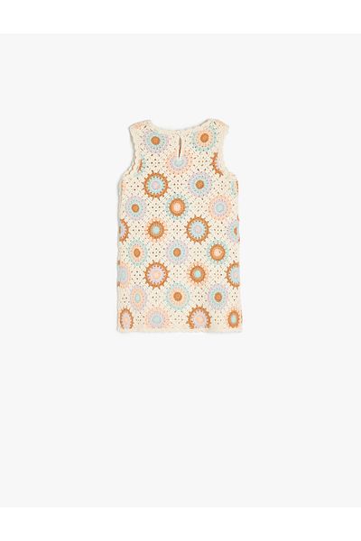 Koton New Season Round Neck Knitted Detail Sleeveless Cotton Knitwear Dress
