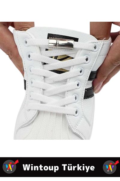Wintoup Children's Young Adult Stylish Clip-On Magnetic Elastic Practical Magnet Shoelaces 100 cm 5 Pairs
