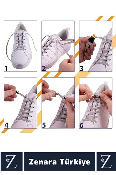 Zenara Stylish Clip-On Magnetic Elastic Practical Magnet Children's Shoelaces for All Ages 100 Cm-1 Pair