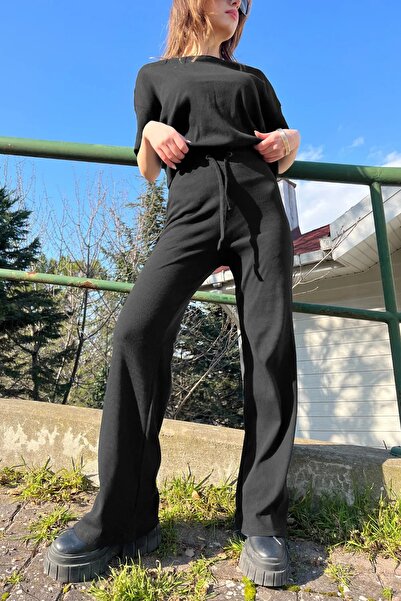 BARLİZ Γυναικείο Σετ με Απλό Καμπαρντίνο Ύφασμα χωρίς Σχέδια