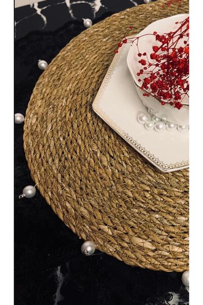 BERİLLAY 4 Adet Amerikan servis hasır servis supla örme hasır incili hasır