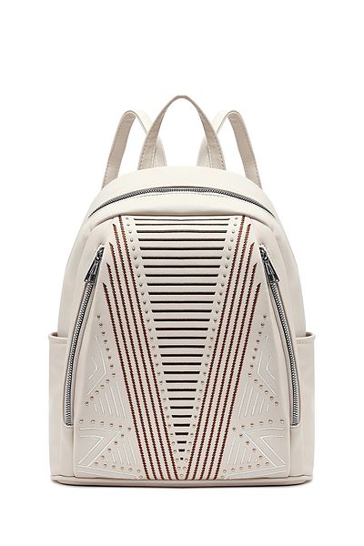 Derimod Women's Cream Printed Backpack 25Sbd265026