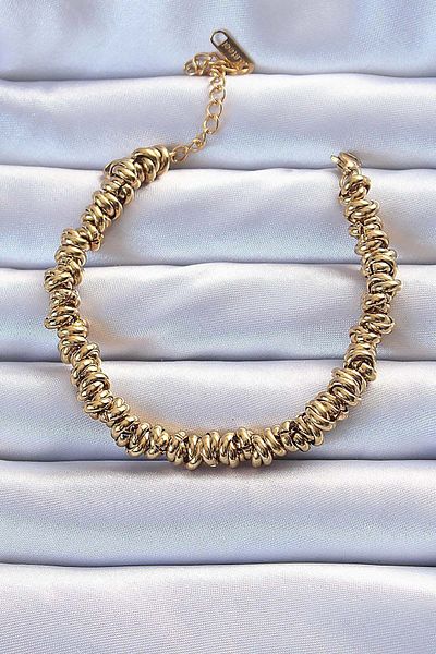 merland benvecocuk 316L Steel Gold Color Interlocking Curved Bracelet - Lisinya