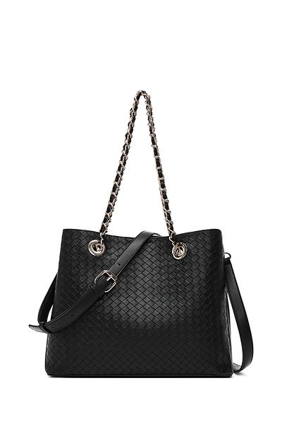 Derimod Women's Black Long Strap Printed Shoulder Bag 25Sbd277426