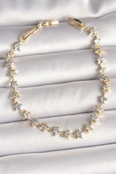 merland benvecocuk Brass Mix Color Zircon Stone Star Model Vip Series Women's Bracelet - Lisinya