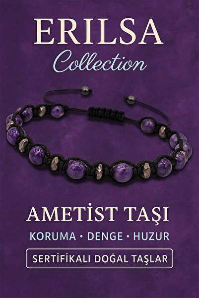Erilsa Certified Amethyst and Terahertz Stone Bracelet – Balance of Serenity,...